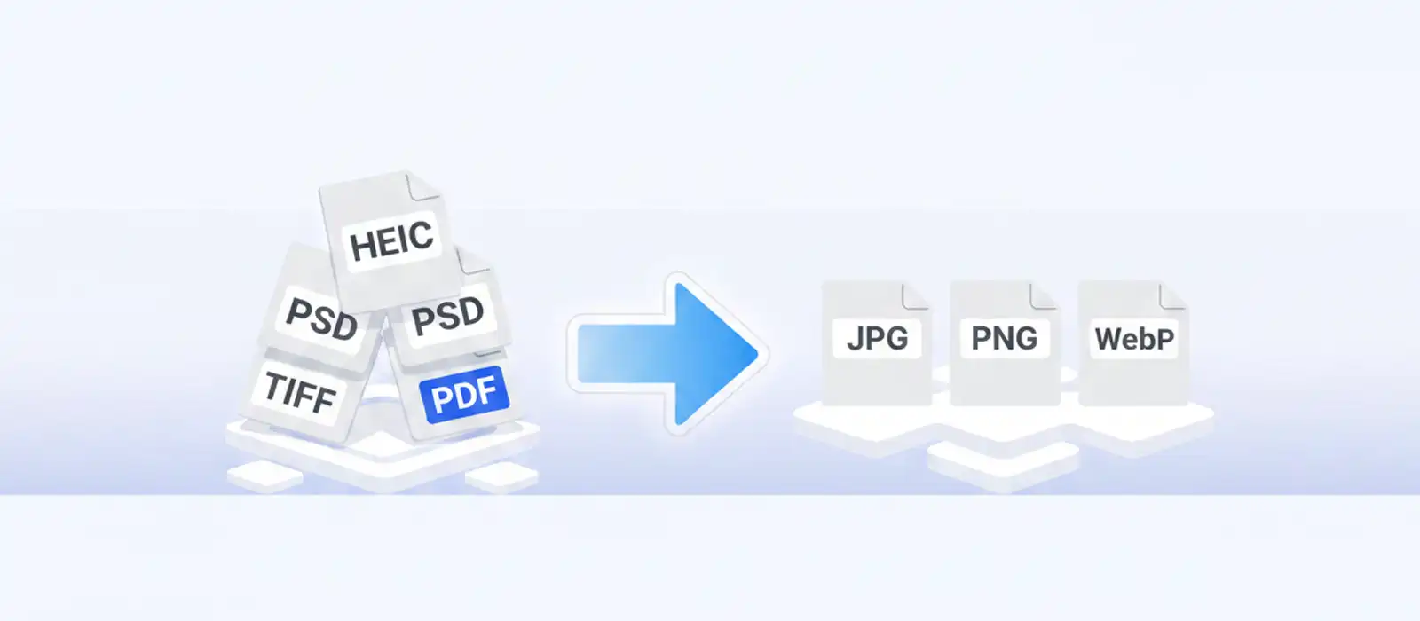 Formatos difíceis entrando e saindo como JPG, PNG e WebP