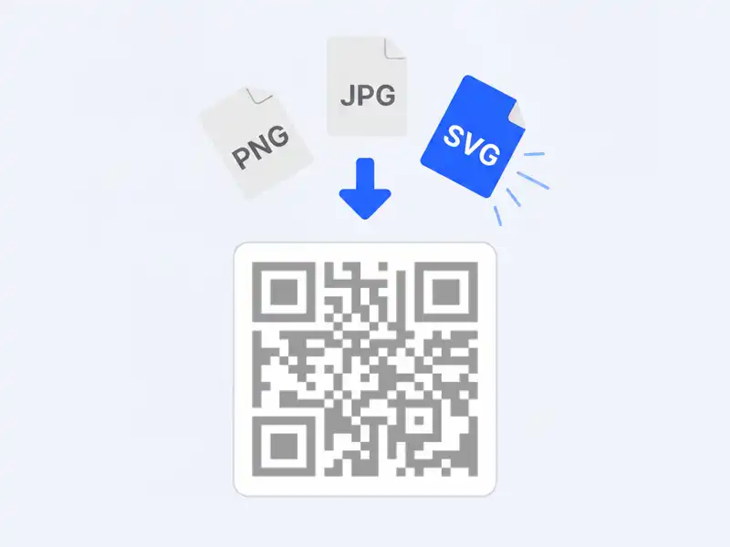 Download do QR Code em PNG, JPG e SVG